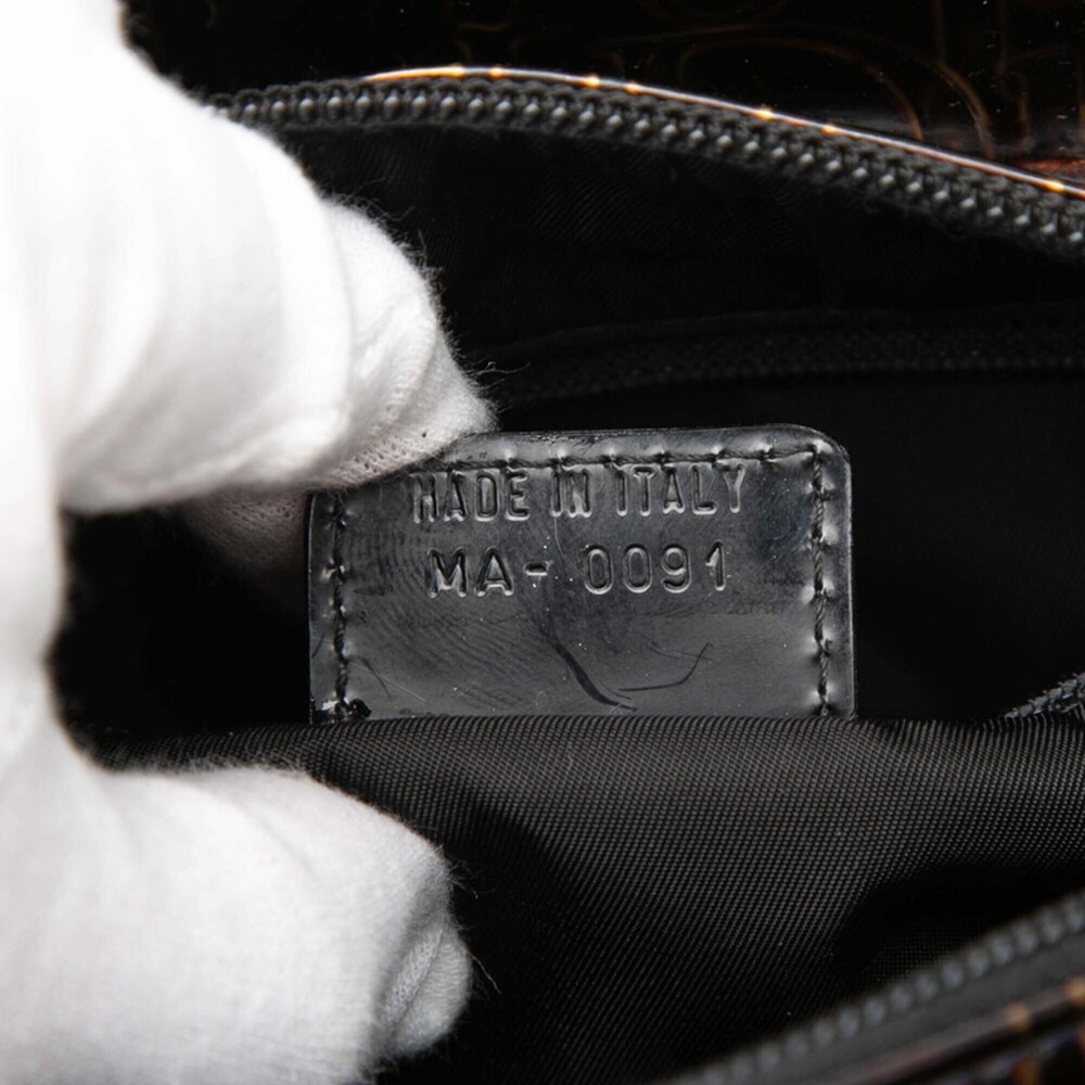 CHRISTIAN DIOR Brown Leather Trotter Shoulder Bag - Picture 6 of 7